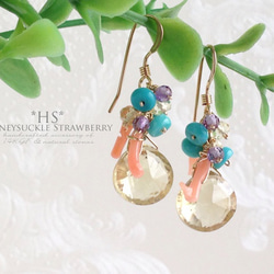 K14GF Champagne Quartz Summer Earrings 第7張的照片