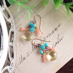 K14GF Champagne Quartz Summer Earrings 第9張的照片