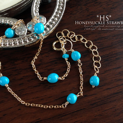 K14GF Sleeping Beauty Turquoise Anklet 第2張的照片