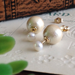 K14GF Stud Earrings of freshwater/cotton pearl Earring Back 第3張的照片