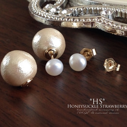 K14GF Stud Earrings of freshwater/cotton pearl Earring Back 第8張的照片