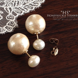 K14GF Stud Earrings of freshwater/cotton pearl Earring Back 第2張的照片