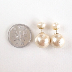 K14GF Stud Earrings of freshwater/cotton pearl Earring Back 第4張的照片