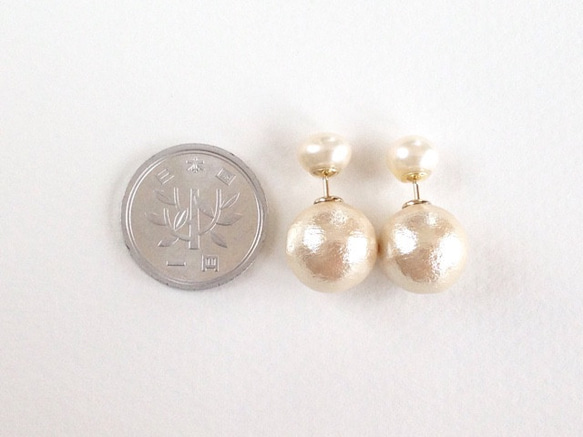 K14GF Stud Earrings of freshwater/cotton pearl Earring Back 第4張的照片