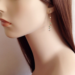 K14GF Green amethyst feminine Earrings 第5張的照片