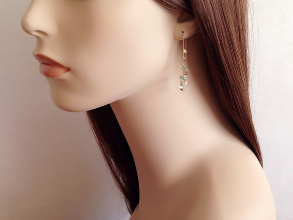 K14GF Green amethyst feminine Earrings 第5張的照片