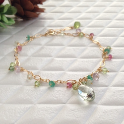 K14GF Green amethyst feminine Bracelet 第6張的照片