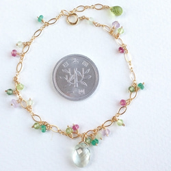 K14GF Green amethyst feminine Bracelet 第4張的照片