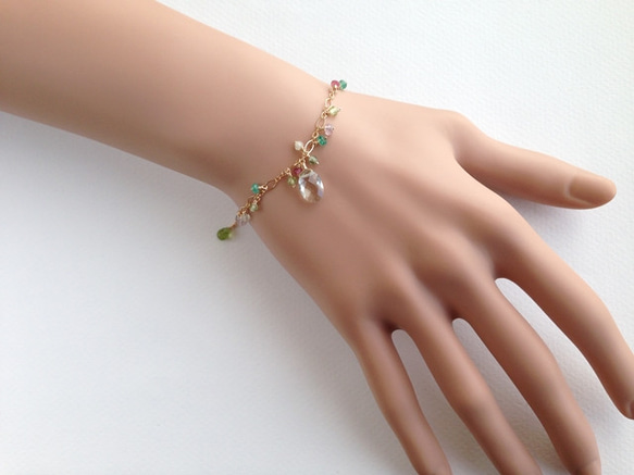 K14GF Green amethyst feminine Bracelet 第5張的照片