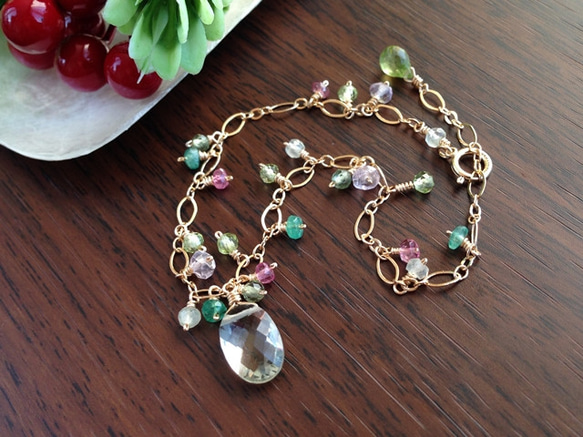 K14GF Green amethyst feminine Bracelet 第7張的照片