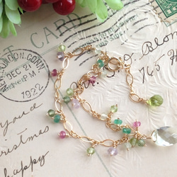 K14GF Green amethyst feminine Bracelet 第8張的照片