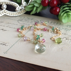 K14GF Green amethyst feminine Bracelet 第9張的照片