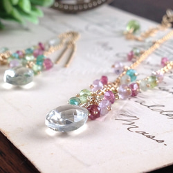 K14GF Green amethyst feminine necklace 第3張的照片