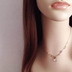 K14GF Green amethyst feminine necklace 第5張的照片