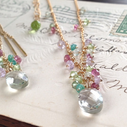 K14GF Green amethyst feminine necklace 第8張的照片