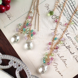 K14GF Green amethyst feminine necklace 第9張的照片