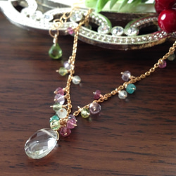 K14GF Green amethyst feminine necklace 第10張的照片