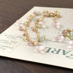 K14GF Spring-like bracelet of rose quartz 第3張的照片