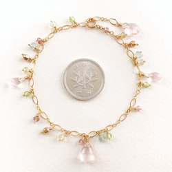 K14GF Spring-like bracelet of rose quartz 第4張的照片