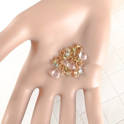 K14GF Spring-like bracelet of rose quartz 第6張的照片
