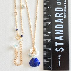 K14GF Lapis lazuli and Kesipearl Necklace 第4張的照片