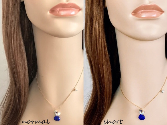 K14GF Lapis lazuli and Kesipearl Necklace 第5張的照片