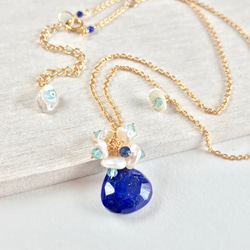 K14GF Lapis lazuli and Kesipearl Necklace 第6張的照片