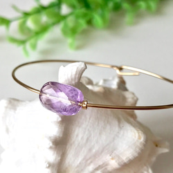 K14GF Amethyst wire bangle 第1張的照片