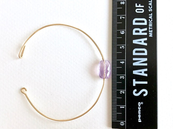 K14GF Amethyst wire bangle 第4張的照片