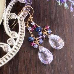 K14GF Pink Amethyst Earrings 第2張的照片