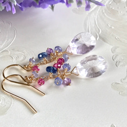 K14GF Pink Amethyst Earrings 第9張的照片