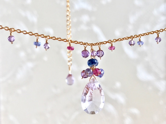 K14GF Pink Amethyst Necklace 第10張的照片