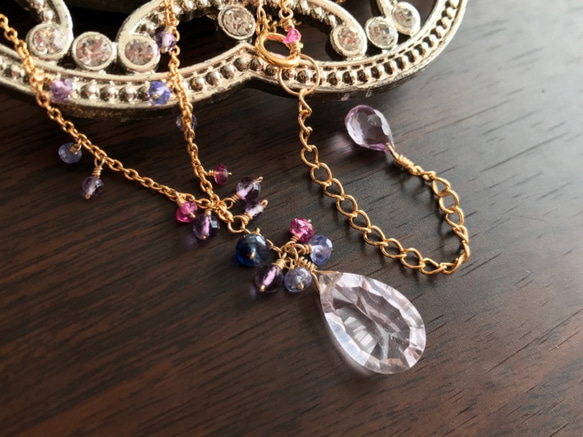 K14GF Pink Amethyst Necklace 第2張的照片