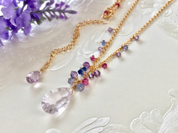 K14GF Pink Amethyst Necklace 第6張的照片