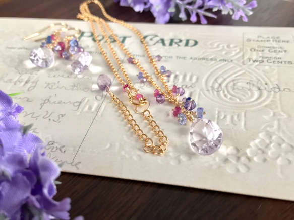 K14GF Pink Amethyst Necklace 第8張的照片