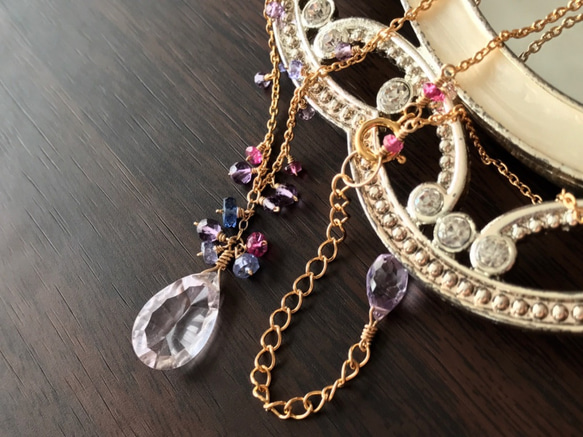 K14GF Pink Amethyst Necklace 第9張的照片