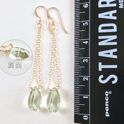 K14GF Green Amethyst Earrings 第4張的照片