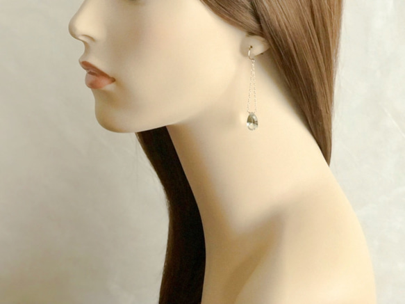 K14GF Green Amethyst Earrings 第5張的照片