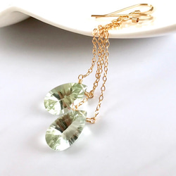 K14GF Green Amethyst Earrings 第7張的照片