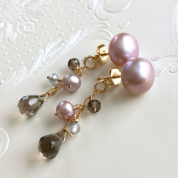 K14GF Freshwater pearl earrings 第6張的照片