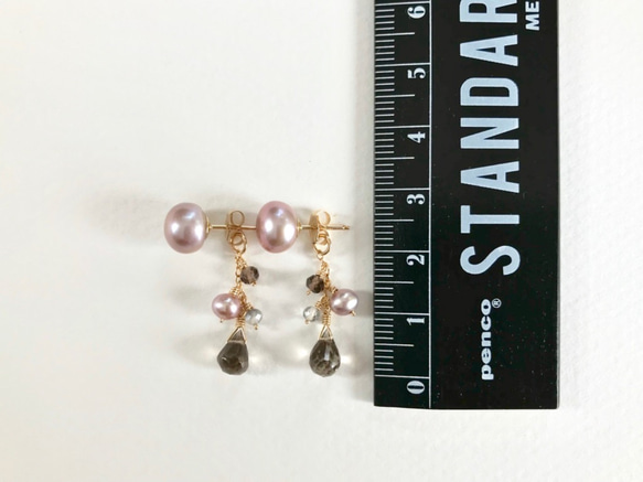 K14GF Freshwater pearl earrings 第4張的照片