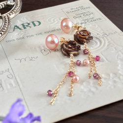 K14GF freshwater pearl earrings 第3張的照片