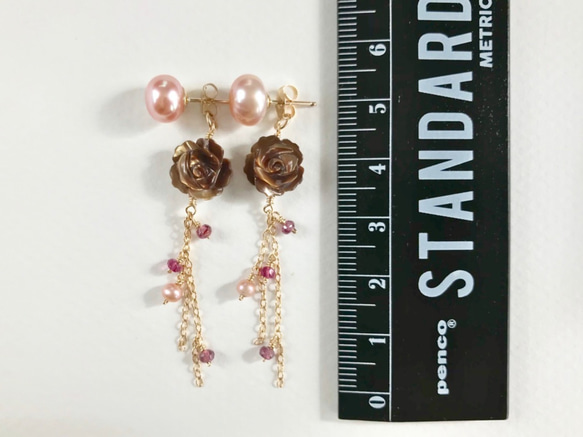 K14GF freshwater pearl earrings 第4張的照片