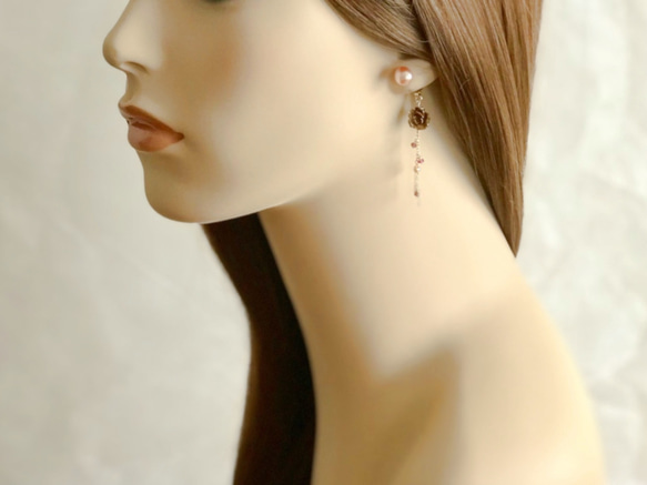 K14GF freshwater pearl earrings 第5張的照片