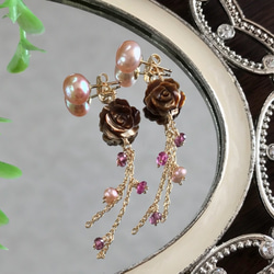 K14GF freshwater pearl earrings 第8張的照片