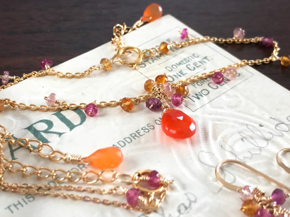 K14GF Orange carnelian bracelet 第3張的照片