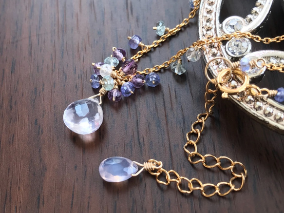 K14GF Scorolite(Lavender Quartz) Necklace 第2張的照片