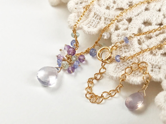 K14GF Scorolite(Lavender Quartz) Necklace 第7張的照片