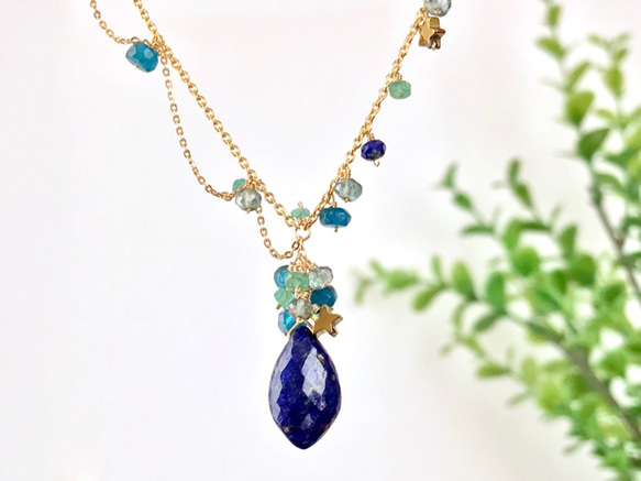 K14GF Lapis lazuli necklace 第1張的照片