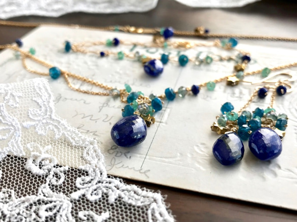 K14GF Lapis lazuli necklace 第3張的照片